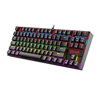 Redragon Mechanical Gaming Keyboard, RGB LED Rainbow Backlit, Teclado con Cable con Interruptores Red Equivalente para PC con Windows Gaming (87 Teclas, Negro)