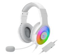 Redragon Pandora 2 H350W RGB Cascos Gaming Blancos - Audio de Alta Definición + Potentes Bajos - Auricular Gaming con Micrófono extraíble, Almohadillas Grandes - Funciona en PC/PS4/XBOX One/NS