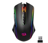 Redragon Ratón Gaming Inalámbrico, Tri-Mode 2.4G/USB-C/Bluetooth Raton Gaming, 10000 dpi y 6 Modos RGB Retroiluminado, 9 Botones Programables, Ratón Inalámbrico Recargable para Laptop/PC/Mac, Negro