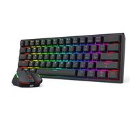 Redragon S144 - Combo de teclado y mouse para juegos, 60% K617 teclado mecánico inalámbrico RGB de tres modos y paquete de mouse inalámbrico para juegos de 7200 DPI, práctico dongle compartido