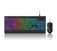 Redragon S151 - Combo de teclado y mouse para juegos, teclado de membrana RGB K525 de 104 teclas y mouse para juegos M616 con cable de 10000 DPI