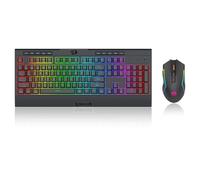 Redragon S151 PRO - Combo de teclado y mouse Wilreess de 3 modos, teclado de membrana RGB K525 de 104 teclas y mouse para juegos M616 de 10000 DPI