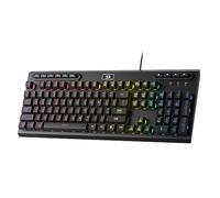 Redragon Teclado para Juegos de Membrana RGB K513, Teclado estándar de 104 Teclas lineales de Tacto mecánico con 5 Teclas Macro G adicionales, Control Multimedia dedicado, Carcasa Superior, US Layout