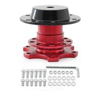 (RedRed)Universal Aluminum Steering Wheel Quick Release Hub Adapter For 6 hole Steering Wheel Removable