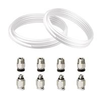 Redrex Tubo de Bowden PTFE 2M ID2mm OD4mm con 4Pcs PC4-M6 Conectores Neumáticos y 4Pcs PC4-M10 Conectores Neumáticos Para Reprap Impresora 3D Filamento de 1,75 mm Bowden Hotend-2Pcs