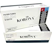 Reds Global Korona SLIM - Tubos de filtro vacíos blancos de 6,8 mm de diámetro, 500 unidades