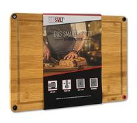 REDSALT® Innovadora tabla de cortar de madera de bambú, grande, 42x30x2,5cm, reversible, antideslizante, antibacteriana, surco profundo, tabla prémium para cocina, barbacoa (Talla M 36x26x2,5cm)
