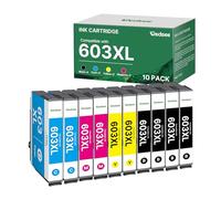 Redsee 603XL Cartuchos de Tinta Compatibles con Tinta Epson 603XL 603 XL para XP-2100 XP-3100 XP-2150 XP-2155 XP-4100 Workforce WF-2810 WF-2820 WF-2840 (10-Paquetes)