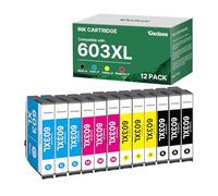 Redsee 603XL Reemplazo para Epson 603 XL Cartuchos de Tinta para Epson XP-2100 XP-3100 XP-2150 XP-2155 XP-4100 Workforce WF-2810 WF-2820 WF-2840 (12-Paquetes)