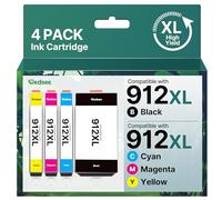 Redsee Cartuchos de Tinta 912XL compatibles con HP 912 Cartuchos de Tinta para HP OfficeJet Pro 8020 8024 8022 8023 8025 OfficeJet 8010 8012 8014 8013 8015 8017 (Negro/Cian/Magenta/Amarillo, 4