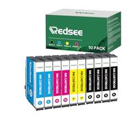 Redsee Cartuchos de Tinta Compatibles con Tinta Epson para XP-2100 XP-3100 XP-2150 XP-2155 XP-4100 Workforce WF-2810 WF-2820 WF-2840 (10-Paquetes)