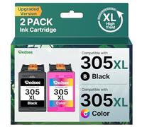 Redsee Tinta 305 XL Cartuchos de Tinta 305XL Negro y Ccolor Remanufacturado para HP 305 Tinta para HP DeskJet 2720 2700 2721 2820 2800 2821 2723 2822 Envy 6022 DeskJet Plus 4120 4200 4100(Pack de 2)