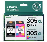 Redsee 305 XL Cartuchos de Tinta 305XL Negro y Tricolor Remanufacturado para HP 305 Tinta para HP DeskJet 2710 2720 2720e 2721 2722 DeskJet Plus 4110 4120 4130 Envy 6010 6020 6022 6032 (Pack de 2)