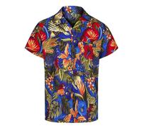 Redstar Fancy Dress - Camisa Hawaiana de Manga Corta - para Hombre - Jungla y Animales - Todas Las Tallas - Azul - M