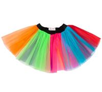 REDSTAR FANCY DRESS Falda de tutú de neón de los años 80, traje de fiesta para despedidas de soltera, Arco Iris, 42/50