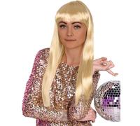 Redstar Fancy Dress Mujer Peluca Lisa Larga Accesorio de Disfraz Cosplay Fiesta Pelucas - Rubio