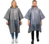 REDSTAR Poncho de Lluvia para Adulto - Impermeable para Hombre o Mujer - Chubasquero Reutilizable Plegable - Accesorio para Festivales, Viajes, Acampadas, Camping, Senderismo - Pack de 2
