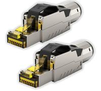 RedStar24 2 conectores RJ45 sin herramientas CAT 8 - Conector de red para cables AWG 22-24 - CAT8 CAT7 LAN Cable Ethernet - Blindado - Montaje en campo LSA - 40 Gbps