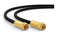 RedStar24 Cable coaxial digital de 10 m, clase A +, cable de antena F macho para TV, enrutador de Internet y módem - Soporta HD, 4K UHD, DVB-S/S2 - Cable satélite de alta calidad, color negro