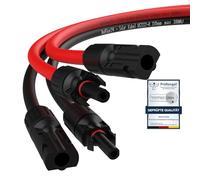 RedStar24 Cable Solar 4mm² - 6mm² - Cable de Extensión para Paneles Solares - 1/2/3/5/10/15/20/25m - IP68, Cable fotovoltaico resistente a los rayos UV, PV Cable de Extensión Solar (4mm², 20m)