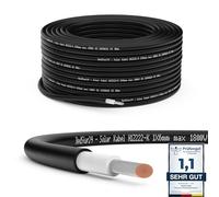 RedStar24 Cable Solar Premium 6mm² Negro - 50m - Certificado TÜV SÜD - Resistente a rayos UV, flexible - Cable fotovoltaico PV para panel solar, inversor y regulador de carga - Alta durabilidad