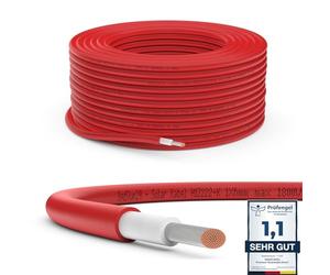 RedStar24 Cable Solar Premium 6mm² Rojo- 20m - Certificado TÜV SÜD - Resistente a rayos UV, flexible - Cable fotovoltaico PV para panel solar, inversor y regulador de carga - Alta durabilidad