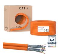 RedStar24 CAT 7 Cable Ethernet 100m Duplex - Cable de Red CAT7 LAN, Cobre, Cable de Datos CAT.7 Gigabit S/FTP Twin, Categoría 7, Libre de Halógenos, PIMF, PoE, 10Gbit, Conexión de Red, 100 Metros