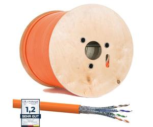 RedStar24 CAT 7 Cable Ethernet 500m - Cable de Red CAT7 LAN, Cobre, Cable de Datos CAT.7 Gigabit S/FTP, Categoría 7, Libre de Halógenos, PIMF, PoE, 10Gbit, Conexión de Red, Bobina 500 Metros