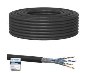 RedStar24 CAT 7 Cable Ethernet Exterior 500m - Cable de Red para Exteriores CAT7 LAN, Cobre, Cable de Datos CAT.7 Gigabit S/FTP, Categoría 7, PIMF, PoE, 10Gbit, Conexión de Red, Bobina 500 Metros