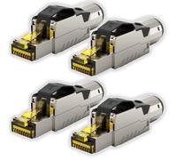 Redstar24 Conector RJ45 Cat 8 Conectores sin Herramientas Blindado Enchufe Macho hasta 10 Gigabit, para Cable de Red Ethernet Cat8.1 Cat8 Cat 7 Cat6a Cat6 8 polos Enchufe | 4 unidades