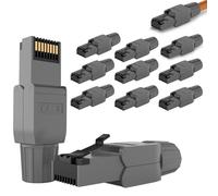 RedStar24 Conector RJ45 sin herramientas CAT 7 CAT 8 Conector de red para cable de instalación CAT8 CAT7 CAT6a LSA, conector crimpado LAN blindado hasta 40 Gbps 2000 MHz 12 unidades