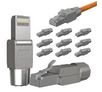 RedStar24 Conector RJ45 sin herramientas CAT 7 - Conector de red para cable de instalación AWG 22-24 - Cable LAN CAT7 CAT6a, cable de red Ethernet - Blindado - LSA para montaje en campo - 10 Gbps - 12