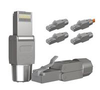 RedStar24 Conector RJ45 sin herramientas CAT 7 - Conector de red para cable de instalación AWG 22-24 - Cable LAN CAT7 CAT6a Ethernet - Apantallado - LSA para montaje en campo - 10 Gbps - 6 piezas