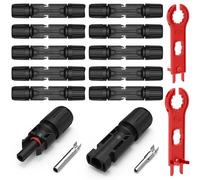 RedStar24 Conectores solares 12 pares - Conector PV macho & hembra para panel solar IP67 resistente al agua, para cables solares de 4mm2 & 6mm2, conectores fotovoltaicos para instalación solar