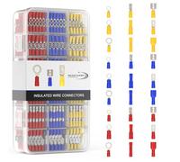 RedStar24 Set de terminales de 700 piezas: Fundas planas, conectores redondos, terminales anulares y conectores de impacto surtidos 0,5-6,0mm² | Kit eléctrico para vehículos, electricidad y bricolaje