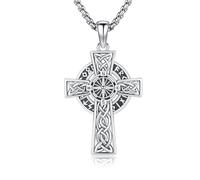 REDSUN Cadena de martillo de Thor con flecha vikinga, plata de ley 925, cruz viking, martillo, cruz, colgante celta, amuleto, joyas para hombre, hijo, joven, mujer, hombre, unisex, Plata esterlina