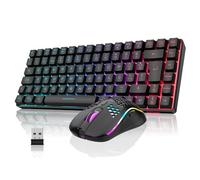 RedThunder 75% Teclado Inalámbrico Gaming,Retroiluminación Arco Iris Dinámica,Ratón Celular Ligero de 3200 dpi,Teclado Ultra-Compacto 85 Teclas Anti-ghosting,Disposición ES,para PC/PS5/Xbox