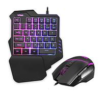 RedThunder G30 Teclado y ratón mecánicos RGB para Juegos con una Sola Mano, 2 Teclas Macro incorporadas + 7 Teclas programables, 35 Teclas Anti-ghosting, ergonómico para PC Mac PS5 Xbox One Gamer