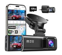 REDTIGER Dash Cam Front Rear, 4K/2.5K Full HD Dash Camera for Cars, Included 32GB Card, Built-in Wi-Fi GPS, 3.16" IPS Screen, Night Vision, 170°Wide Angle, WDR, modo de estacionamiento 24H (F7NP)