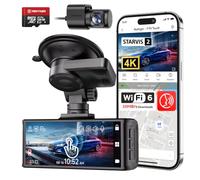 REDTIGER Dashcam Coche 4K STARVIS 2,Cámara Coche con Pantalla Táctil 3.18'',Tarjeta Memoria128 GB,GPS,5.8G WiFi,Control Voz,Visión Nocturna UHD,Loqueo de Emergencia,Monitor Aparcamiento (F7N Touch)