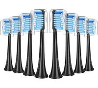 REDTRON Cabezales de cepillado Compatible con Philips Pro Results, Paquete de 8 Cabezal de cepillo de dientes eléctrico para Philips para FlexCare, ProtectiveClean,HealthyWhite,Negro