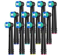 REDTRON Cabezales de cepillo de recambio para Oral B, cepillo de dientes eléctrico Oral B Braun, Classic, Precision Clean para Vitality Pro Smart Genius Series, 12 piezas Negro EB20-P