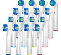 REDTRON cabezales de repuesto compatibles con Oral B, 16 cabezales de cepillo de dientes eléctrico para Oral B, Funciona con Floss Action, Sensitive Clean, Precision Clean, 3D Whitening (Blanco)