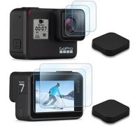 REDTRON Protector de Pantalla para GoPro Hero 7 Black/Hero 6/Hero 5(8 Unidades), Protector de Pantalla de Vidrio Templado Ultra Claro, Protector de Lente de Vidrio Templado y Cubre Lente