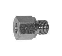 Reducción de cambio larga, sellado suave, G 1 1/2 A, G 1 1/4 I, PN máx. 315 bar, SW1 55, acero galvanizado.