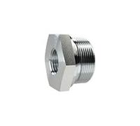 Reducción de cambio larga, sellado suave, G 1/2 a, G 1 1/4 i, PN máx. 400 bar, SW1 55, acero galvanizado.