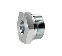 Reducción de cambio larga, sellado suave, G 1/4 A, G 3/4 I, PN máx. 630 bar, SW1 36, acero galvanizado.