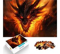 Reducción del estrés Interesante Dragón Que escupe Fuego Puzzles de 1000 Piezas para Adolescentes 50x75cm Regalo de Obra de Arte