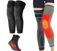 Reduce Fast Mugwort Acupressure Detoxing Shaping Knee Pads,3D High Elastic Knee Brace Support Compression Sleeve for varicose Veins,Tourmaline Acupressure Self-Heating Shaping Socks (M, Black)