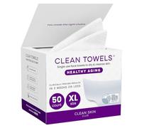Reduce las líneas de expresión y las arrugas en 6 semanas o menos, CLEAN SKIN CLUB Healthy Aging Clean Towels® XL, toallitas faciales desechables, tamaño XL - 1 paquete (50 unidades)